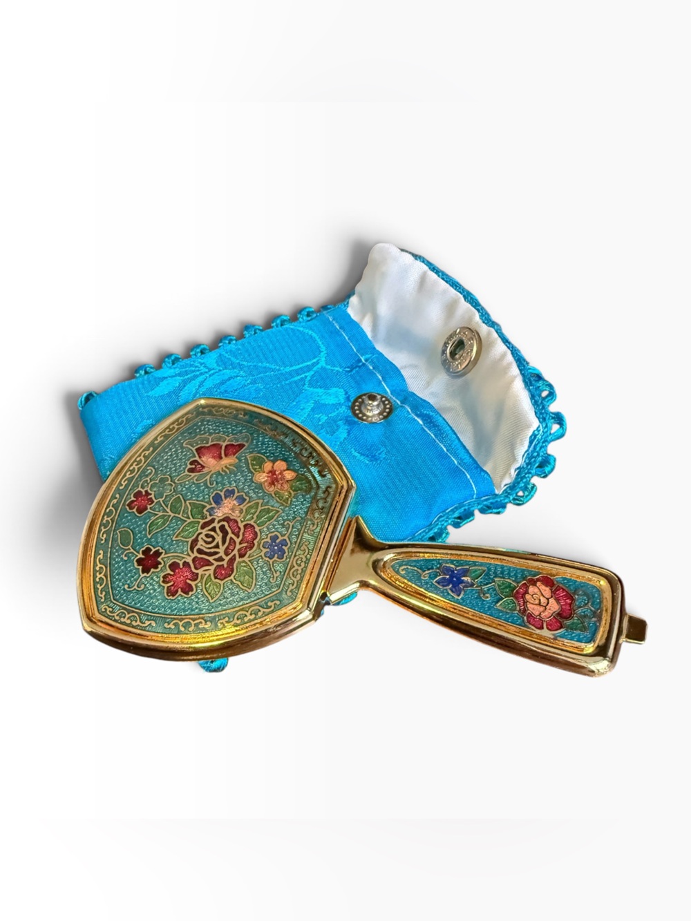 Smithsonian Institution Vintage Cloissone Mini Folding Mirror